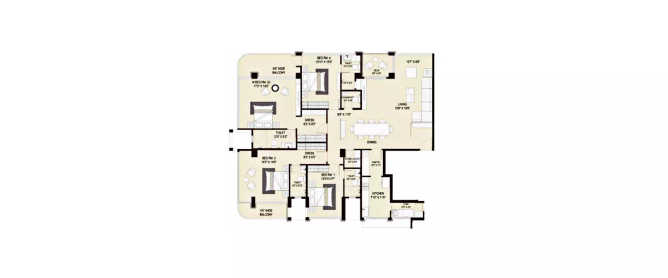Marathon Emblem Mulund - Floor plan 4 BHK 2290 Sq.ft
