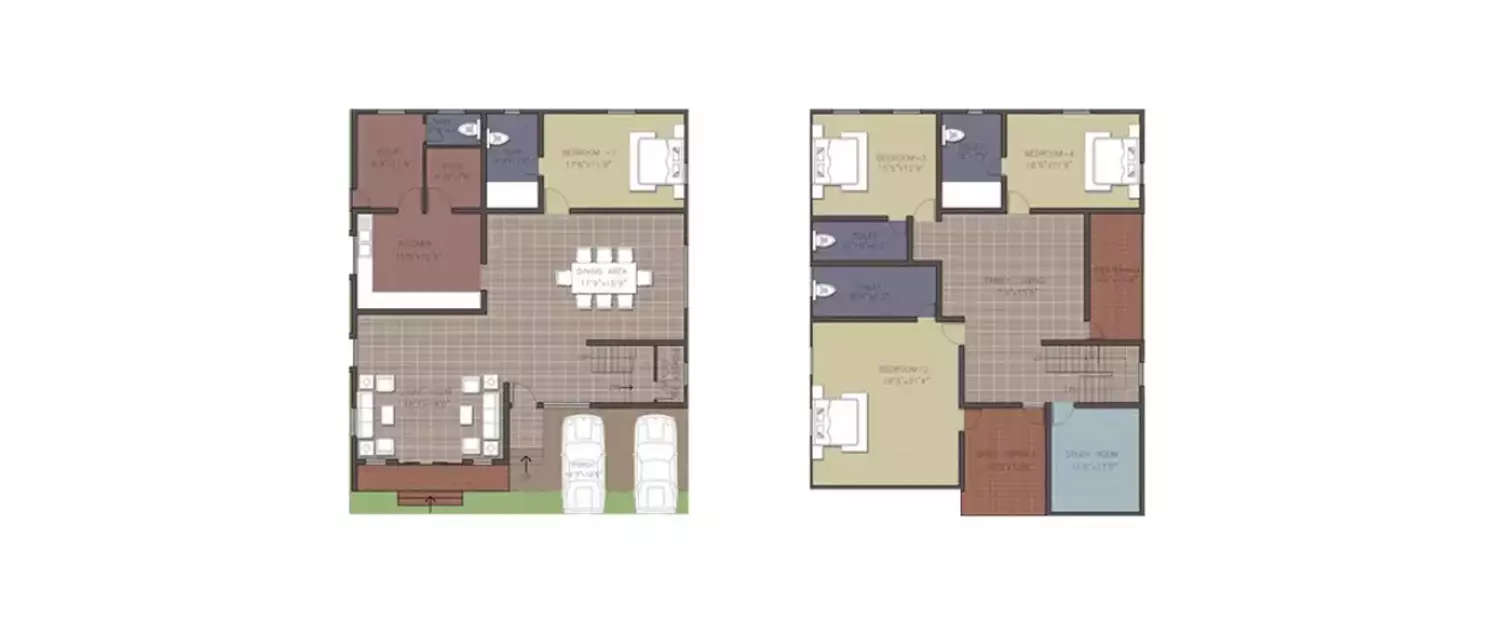 Floor plan for 4 BHK