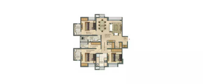 Lodha Casa Greenwood Kolshet - Floor plan 3 BHK 948 Sq.ft