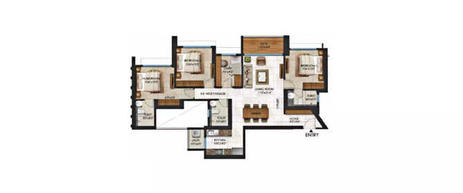 Lodha Codename Limited Edition Mulund - Floor plan 3.5 BHK 1146 Sq.ft