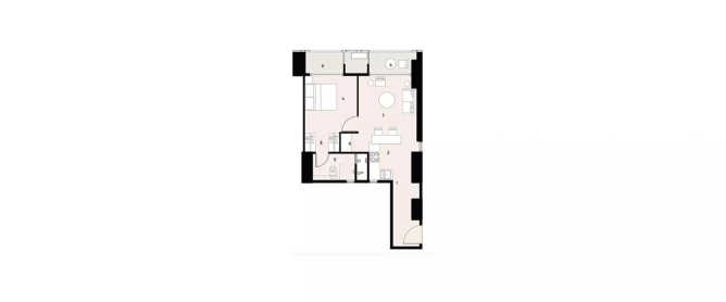 Lodha Enchante Wadala - Floor plan 1 BHK 509 Sq.ft