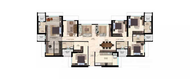 Runwal Uncage Mulund - Floor plan 5 BHK 2060 Sq.ft