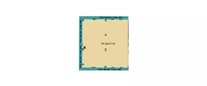 Nyati Enthral Kharadi - Floor plan Commercial Office 722 Sq.ft
