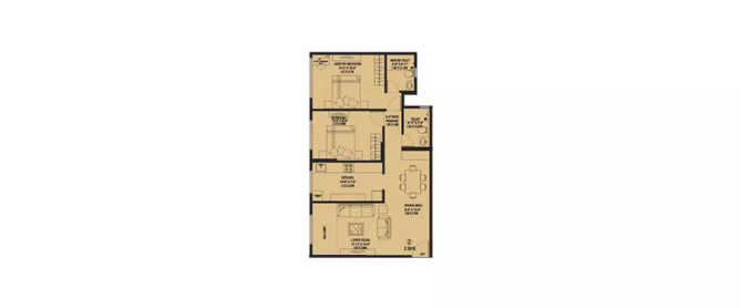 Kanakia Sevens Andheri - Floor plan 2 BHK 798 Sq.ft