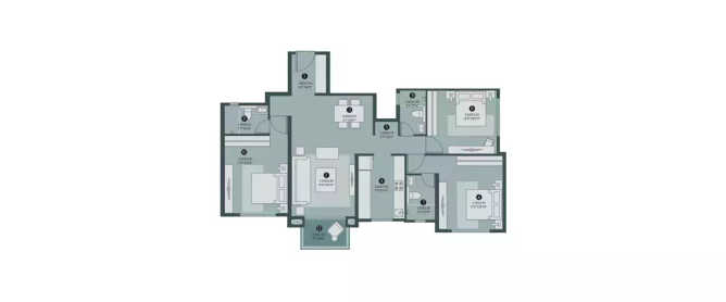 Hiranandani Octavius Egattur - Floor plan 3 BHK 1505 Sq.ft