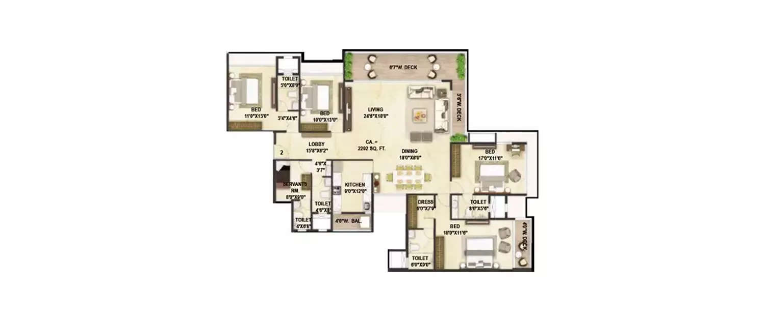 Floor plan for 4.5 BHK