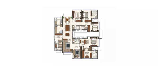 Kanakia Passcode Power Play Powai - Floor plan 4 BHK 1366 Sq.ft