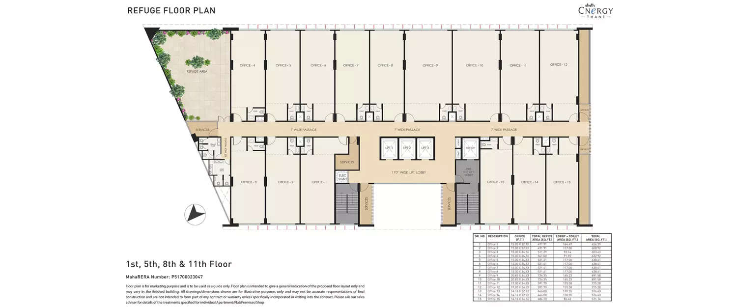 Floor plan for Commercial Office