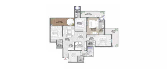 M3M Mansion Sector 113 Gurgaon - Floor plan 4.5 BHK 2945 Sq.ft