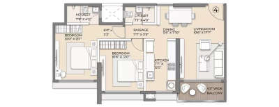 Arkade Vistas, 2 BHK-768 Sq.ft