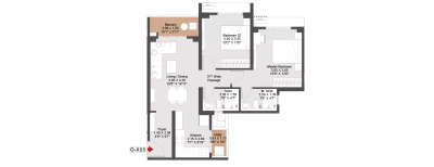 Godrej Evergreen Square, 2 BHK-700 Sq.ft