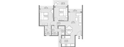 Godrej Bayview, 2 BHK-870 Sq.ft