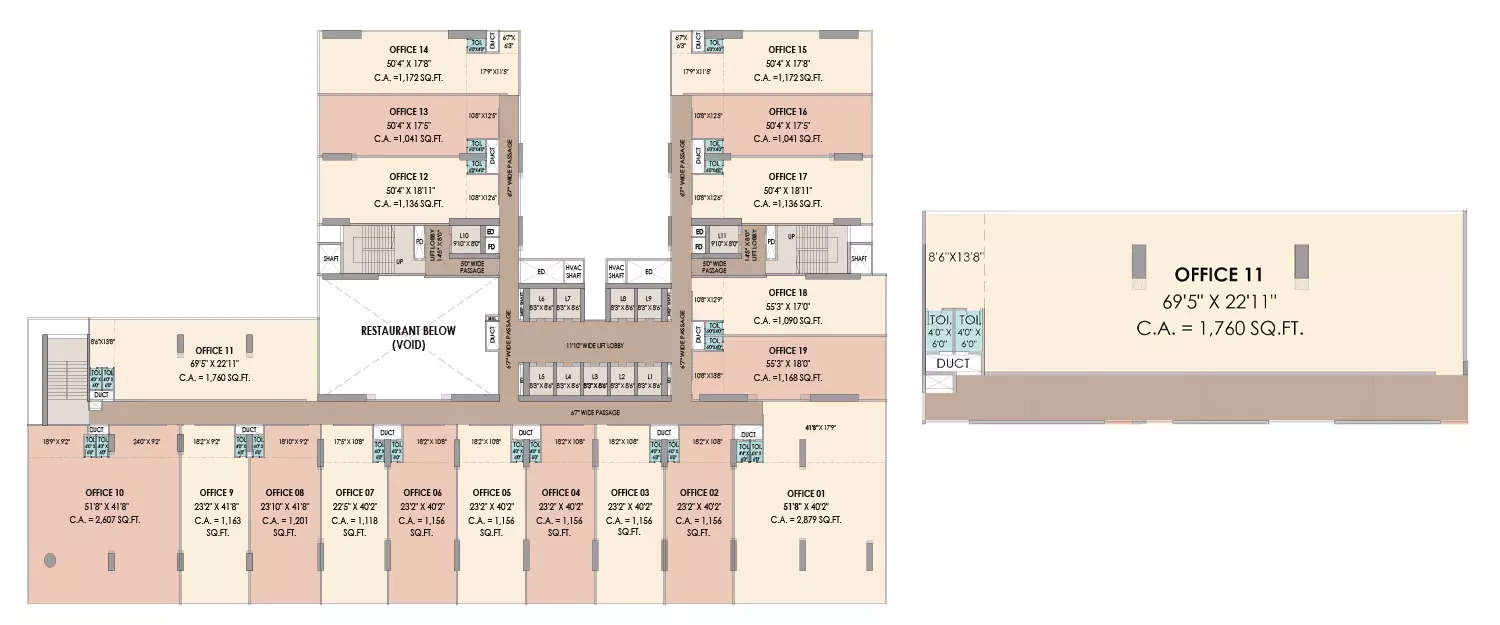 Floor plan for Commercial Office