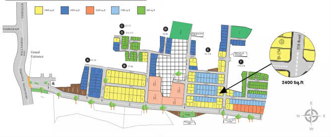 TVH Titanium City Vandalur - Floor plan Plot 2400 Sq.ft