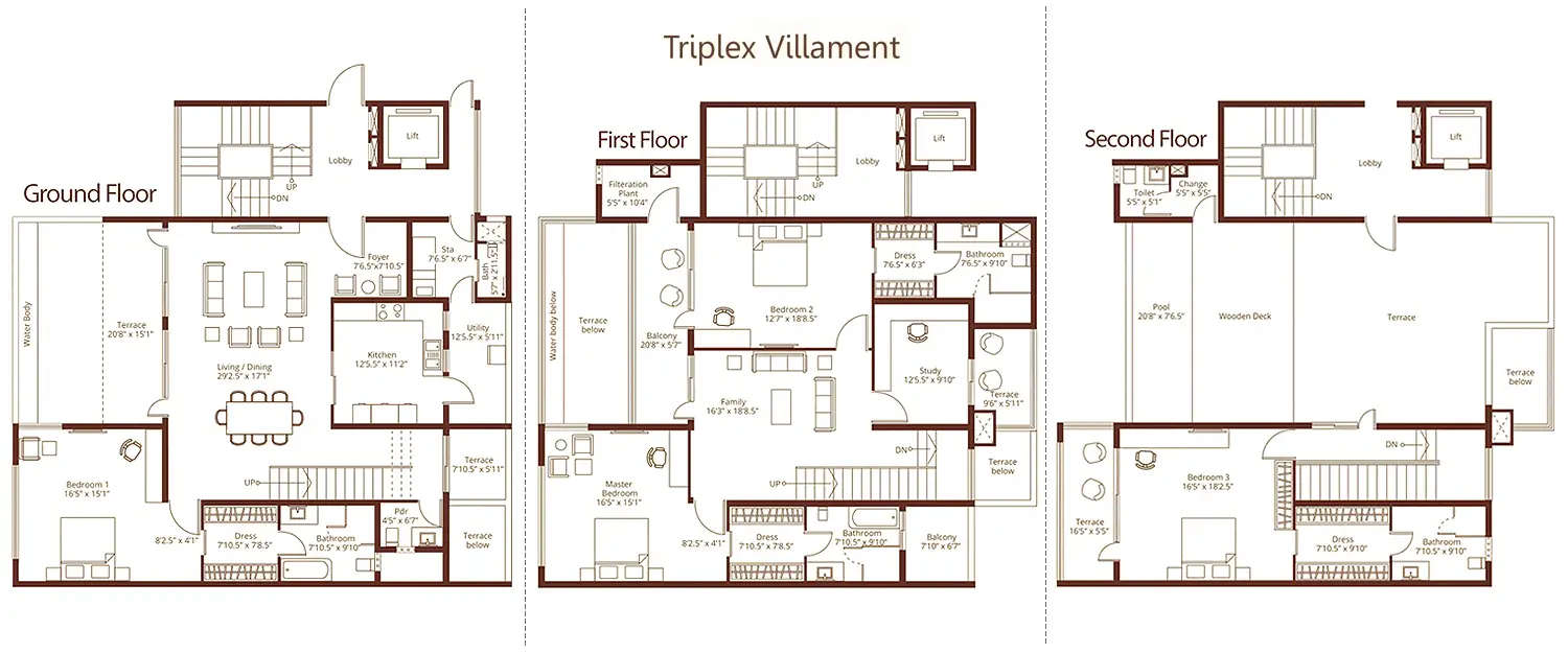 Floor plan for 4 BHK