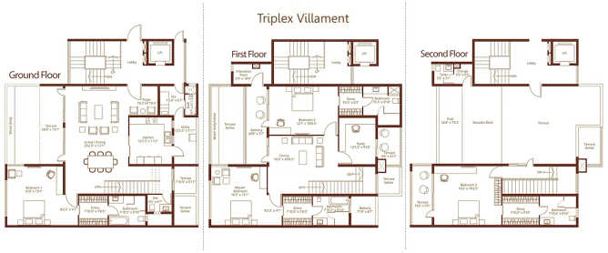 Embassy Grove Kodihalli - Floor plan 4 BHK 4900 Sq.ft