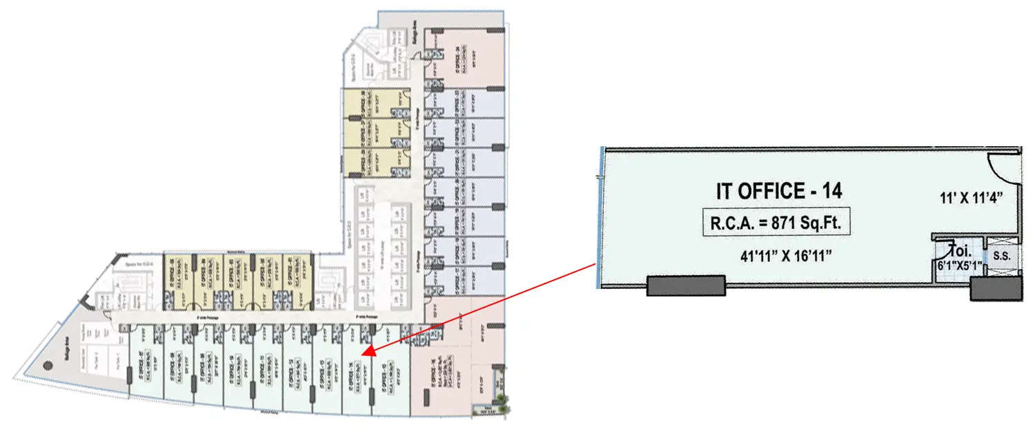 Floor plan for Commercial Office