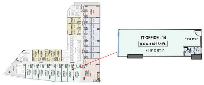 Raheja Prime One Juinagar - Floor plan Commercial Office 871 Sq.ft