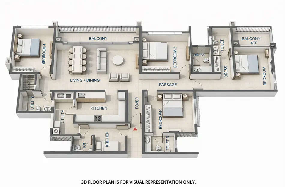 Floor plan for 4.5 BHK