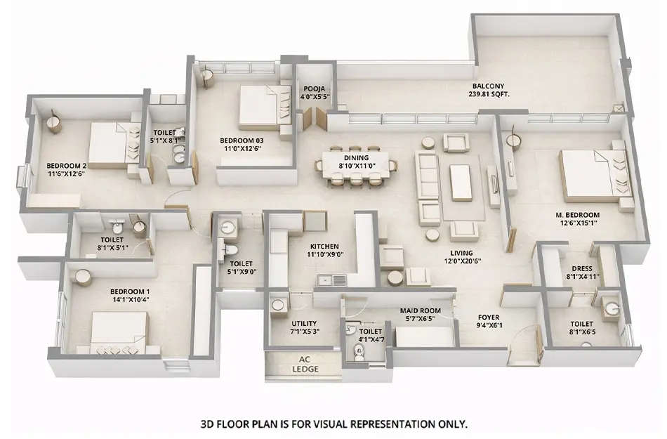 Floor plan for 4.5 BHK
