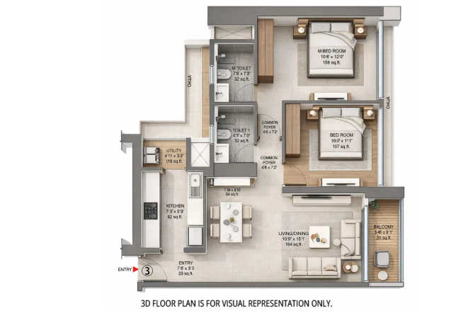 Godrej Nurture Bhandup - Floor plan 2 BHK 738 Sq.ft