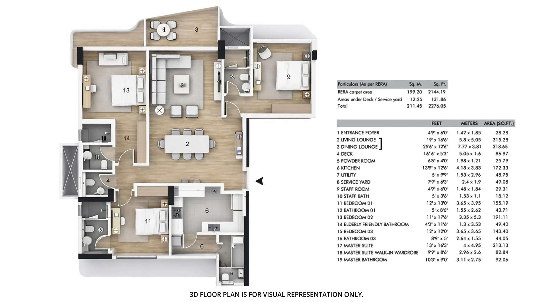 Floor plan for 4 BHK