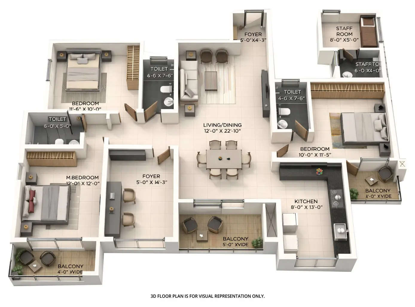 Floor plan for 3.5 BHK