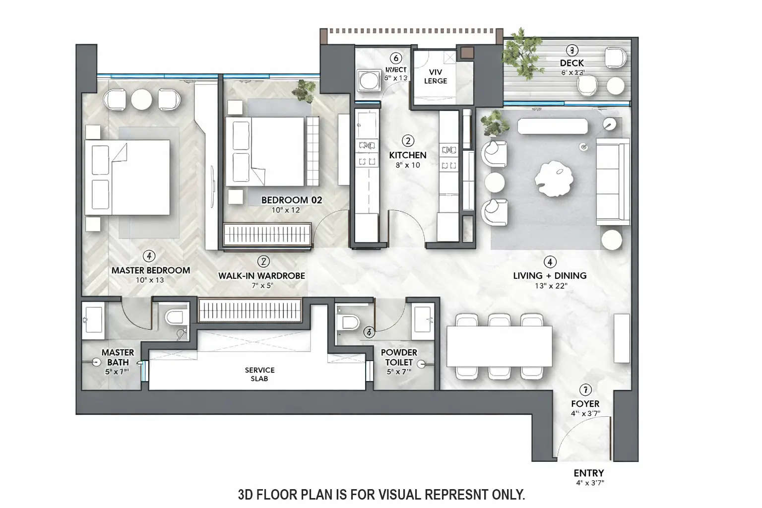 Floor plan for 2 BHK