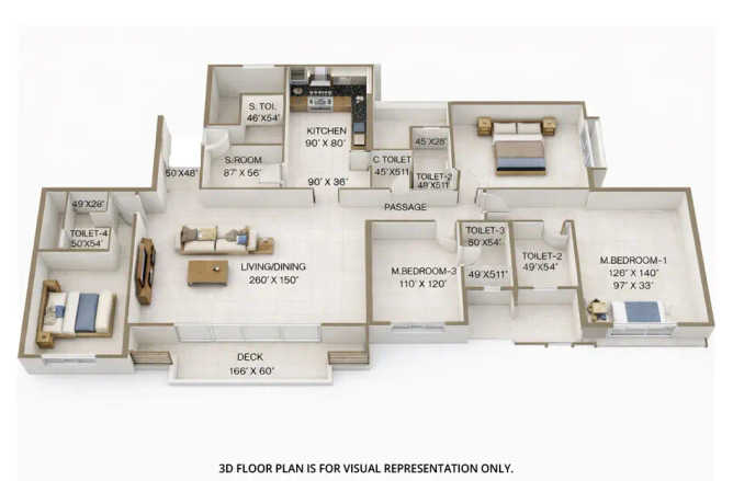 Hiranandani Estate Ghodbunder Road - Floor plan 4 BHK 1764 Sq.ft