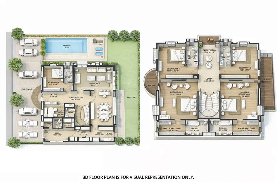 Floor plan for 5 BHK