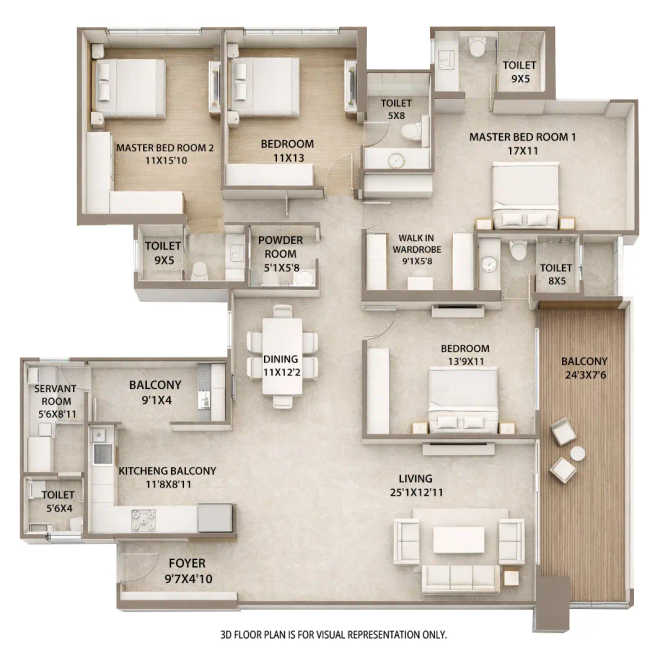 Kolte Patil Canvas Hinjewadi - Floor plan 4 BHK 2000 Sq.ft