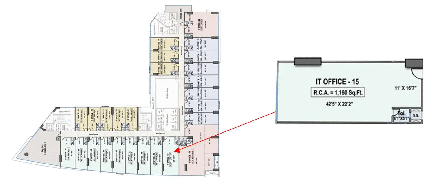 Floor plan for Commercial Office