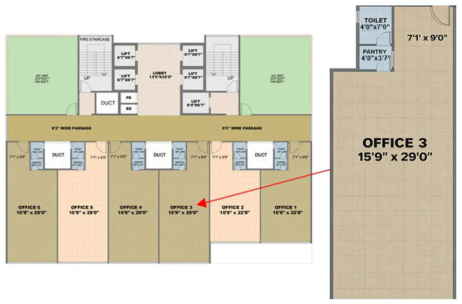 Floor plan for Commercial Office