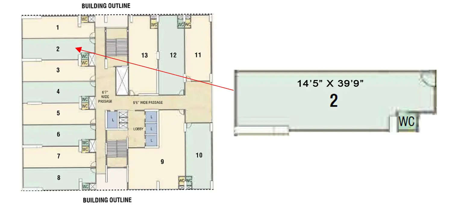 Floor plan for Commercial Office