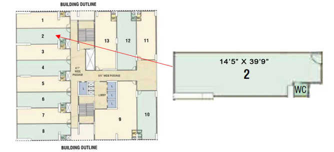 Goodwill Bizhub Turbhe - Floor plan Commercial Office 692 Sq.ft