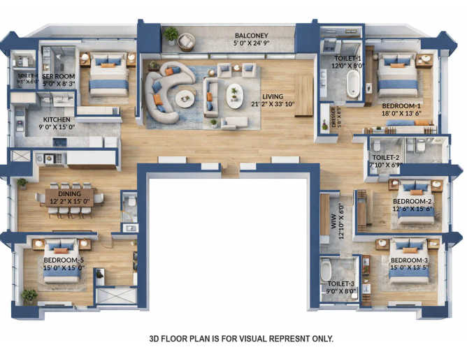 MICL Aaradhya Avaan Tardeo - Floor plan 5 BHK 3255 Sq.ft
