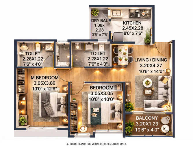 Kohinoor Abhimaan Homes Shirgaon - Floor plan 2 BHK 638 Sq.ft
