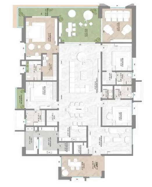 Floor plan for 5 BHK