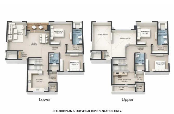 Runwal Park Avenue Dombivali - Floor plan 4 BHK 2017 Sq.ft