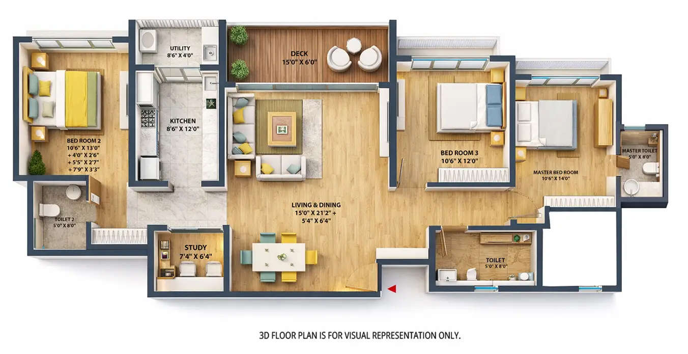 Floor plan for 3.5 BHK