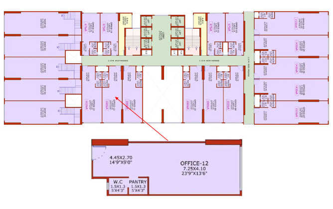 Aakar Celestial Belapur - Floor plan Commercial Office 515 Sq.ft