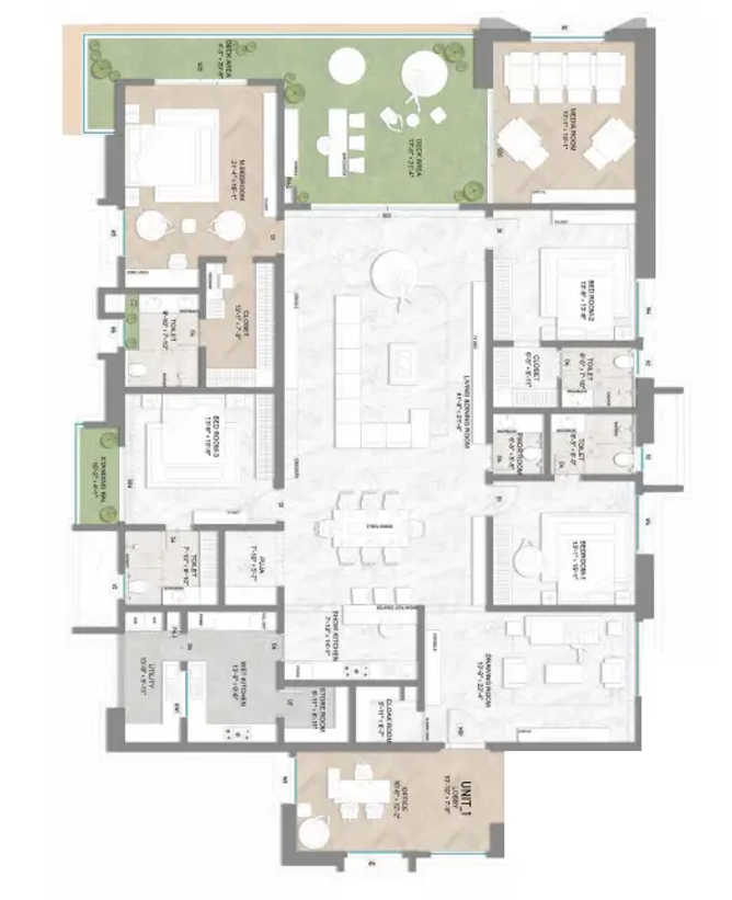 Sumadhura Palais Royale Khajaguda - Floor plan 5 BHK 6600 Sq.ft