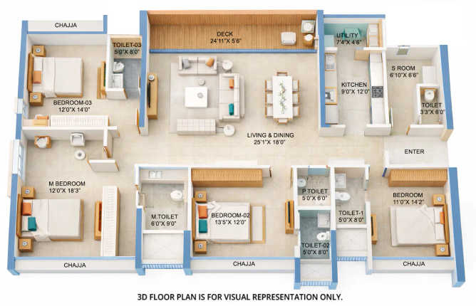 Godrej Reserve Kandivali - Floor plan 4 BHK 2000 Sq.ft