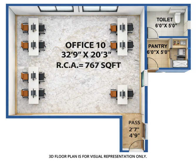 Crescent Western Trade Center Andheri - Floor plan Commercial Office 767 Sq.ft