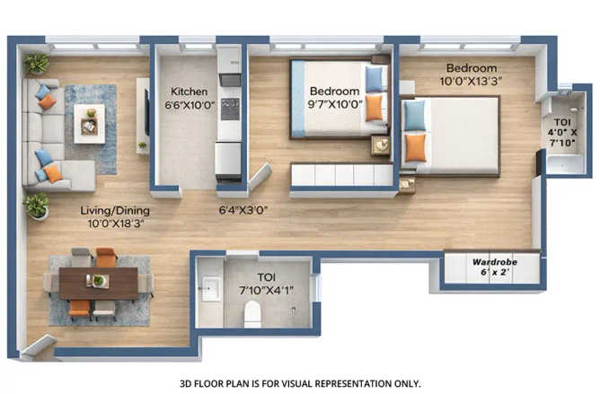 Marathon Nexzone Panvel - Floor plan 2 BHK 664 Sq.ft