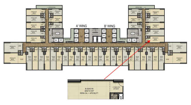 Emperia C2 Turbhe - Floor plan Commercial Office 470 Sq.ft