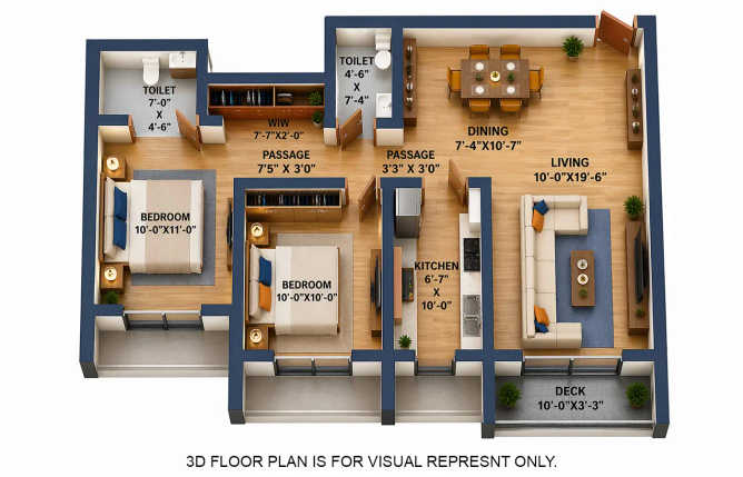GHP Whispering Woods Powai - Floor plan 2 BHK 731 Sq.ft
