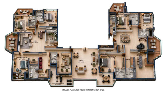 TVS Emerald Cascadia Sudhama Nagar - Floor plan 6 BHK 9421 Sq.ft