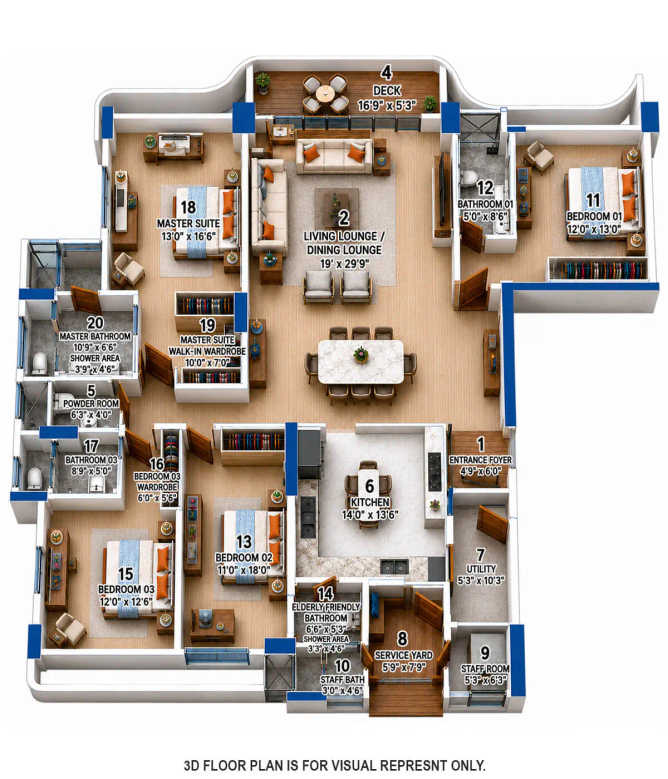 Rustomjee Balmoral Golf Links Chembur - Floor plan 4 BHK 2305 Sq.ft