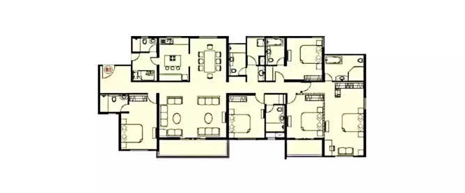Paranjape Schemes Blue Ridge Hinjewadi - Floor plan 5 BHK 2386 Sq.ft